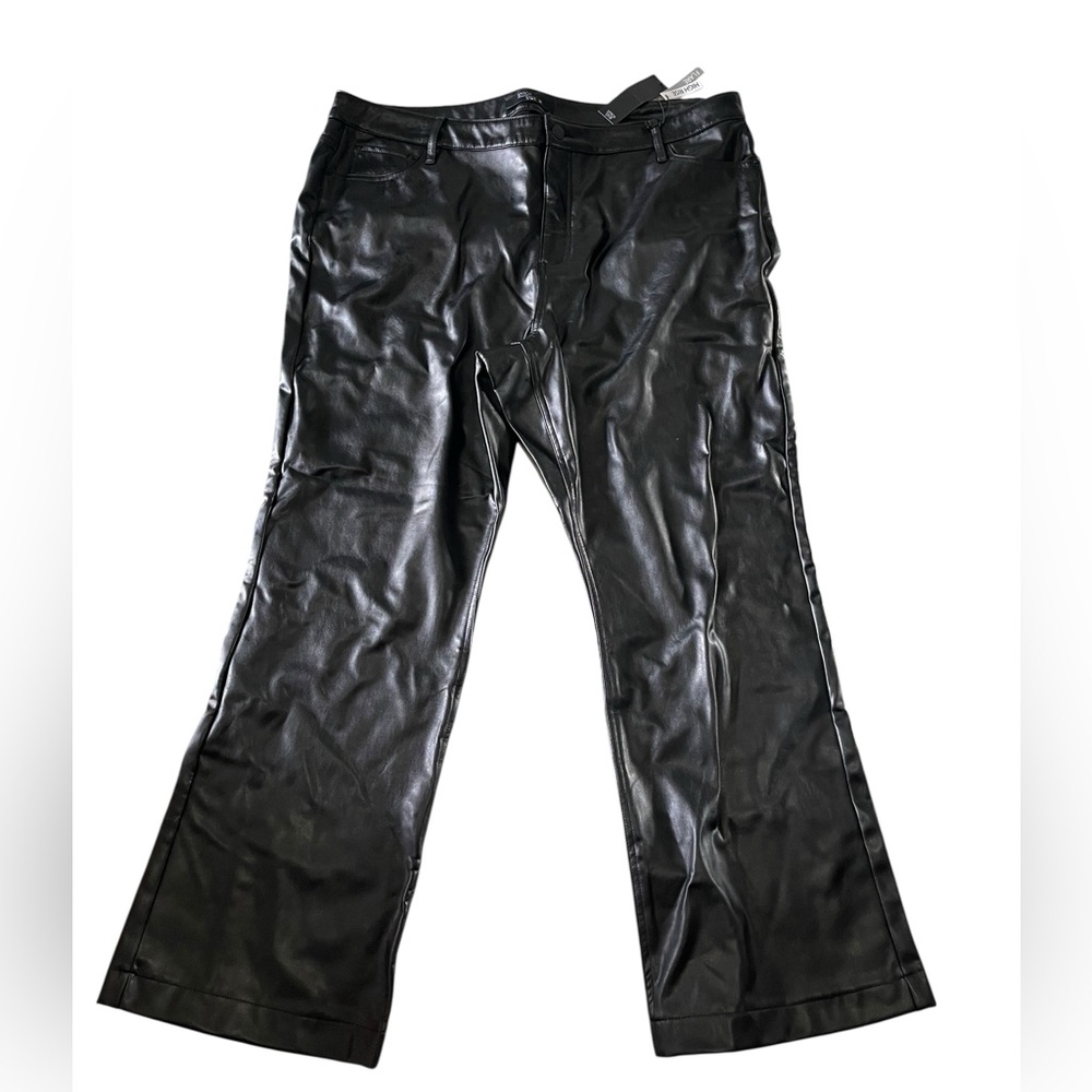 faux leather flare leg pants Sz 24